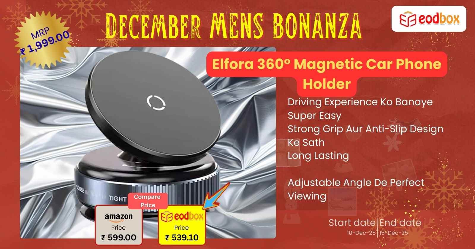 Elfora 360° Magnetic Car Dashboard Phone Holder 878