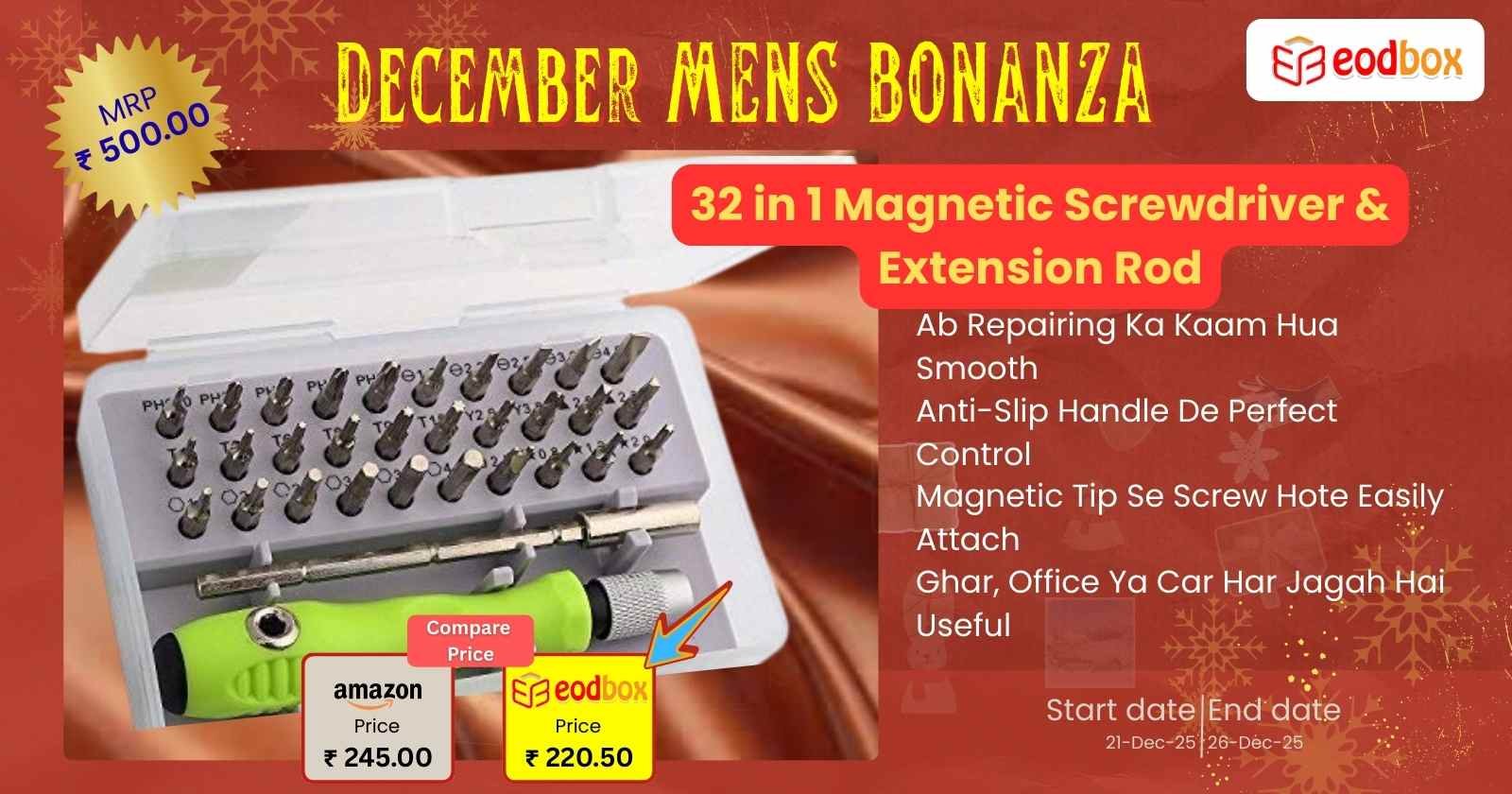 Zaptec 32 in 1 Magnetic Screwdriver Set with Extension Rod 889