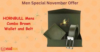 HORNBULL Mens Combo Brown Wallet and Belt Gift Set 739