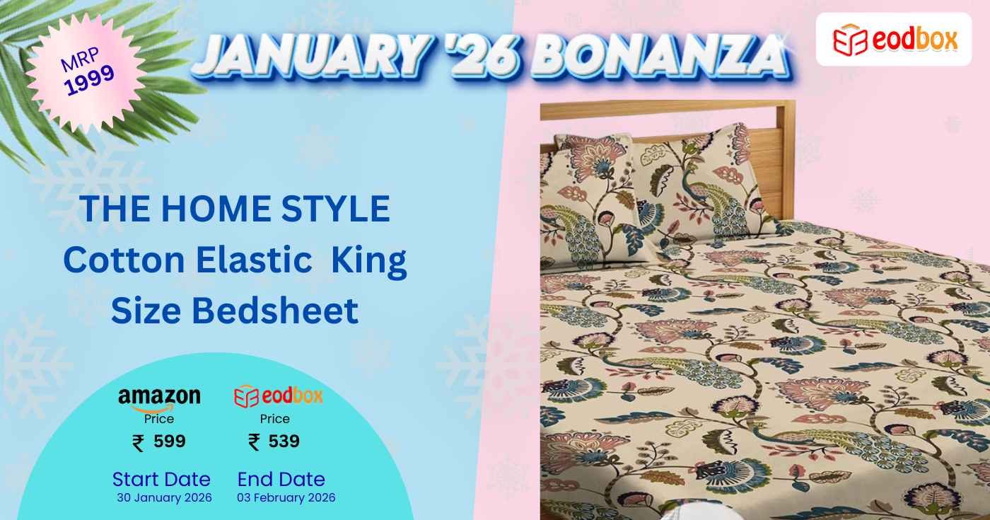 THE HOME STYLE Cotton Elastic  King Size 
Bedsheet 965